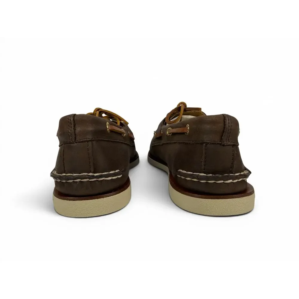 Sperry Gold Cup Authentic Original Boat Shoes Mens Brown Leather 2 Eye Slip On